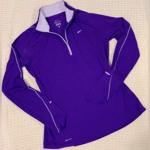 Brand new purple Nike Dri-Fit long-sleeve pullover top!